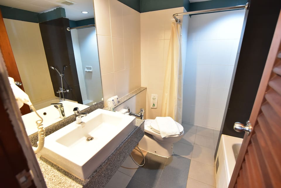 Deluxe Double Room | Bathroom | Shower, free toiletries, hair dryer, towels
