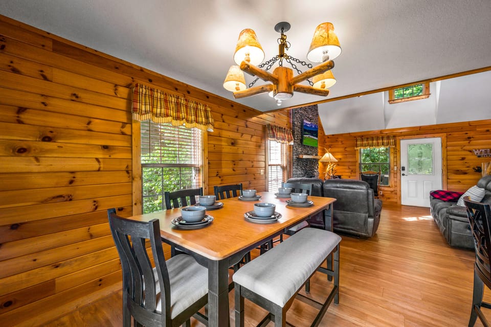 Enjoy a home cooked meal around the dining table.