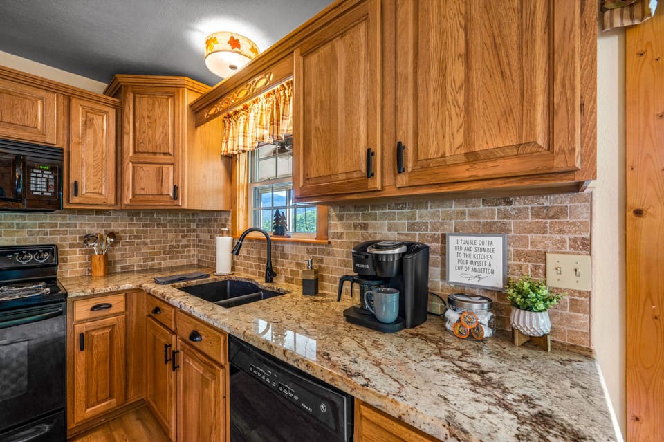 No cabin is complete without a coffee bar.