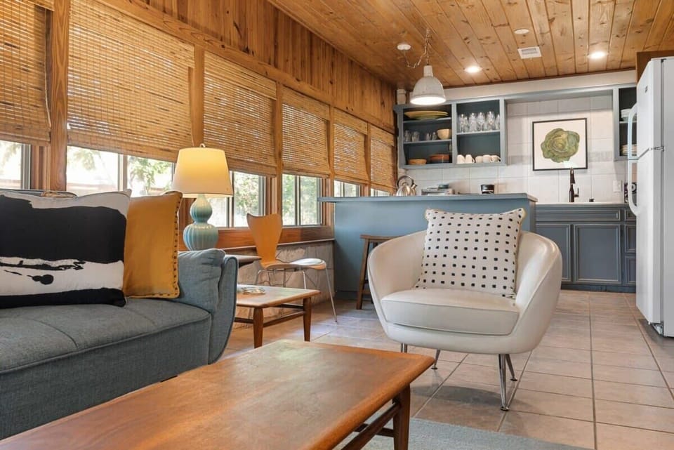 Living room opens to kitchen