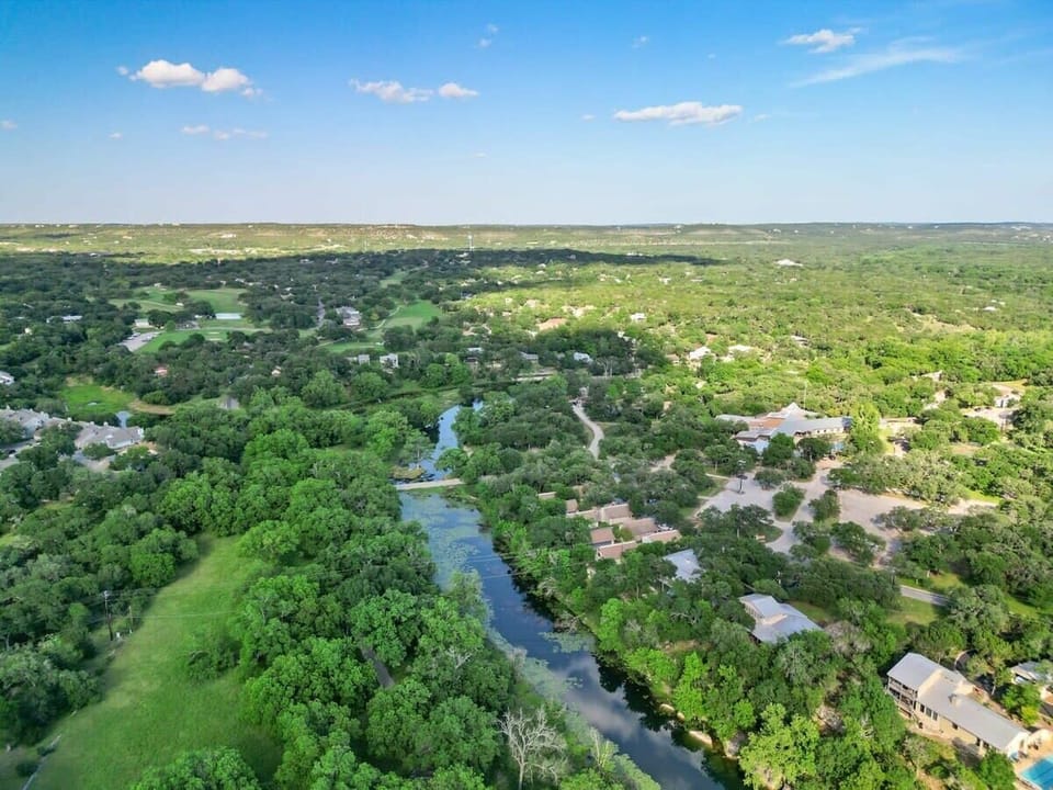 Backyard views of Cypress Creek
