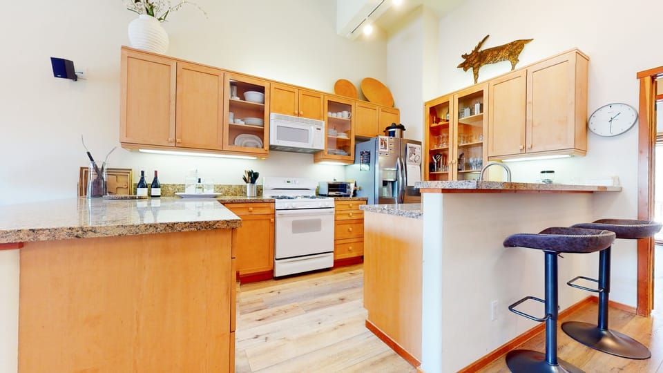 Indoors, Kitchen, Microwave, Oven, Refrigerator