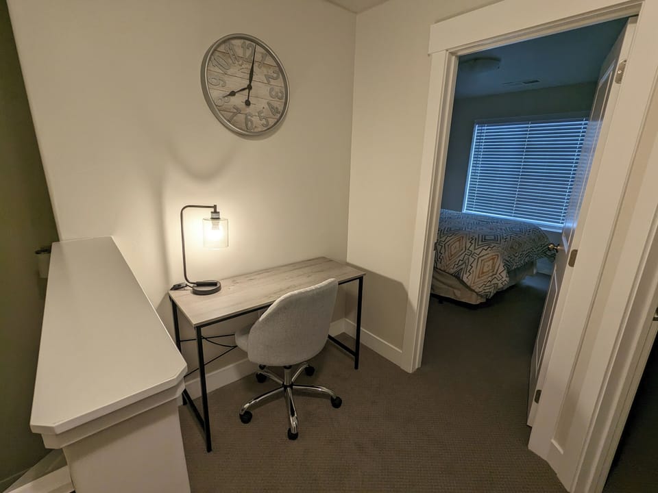 Work space located in upstairs hallway