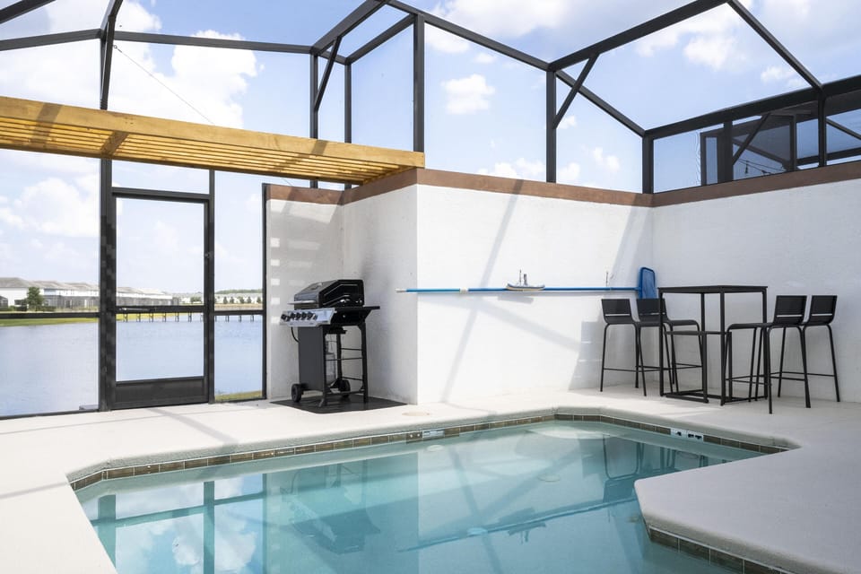 Swimming Pool Area with Lake View