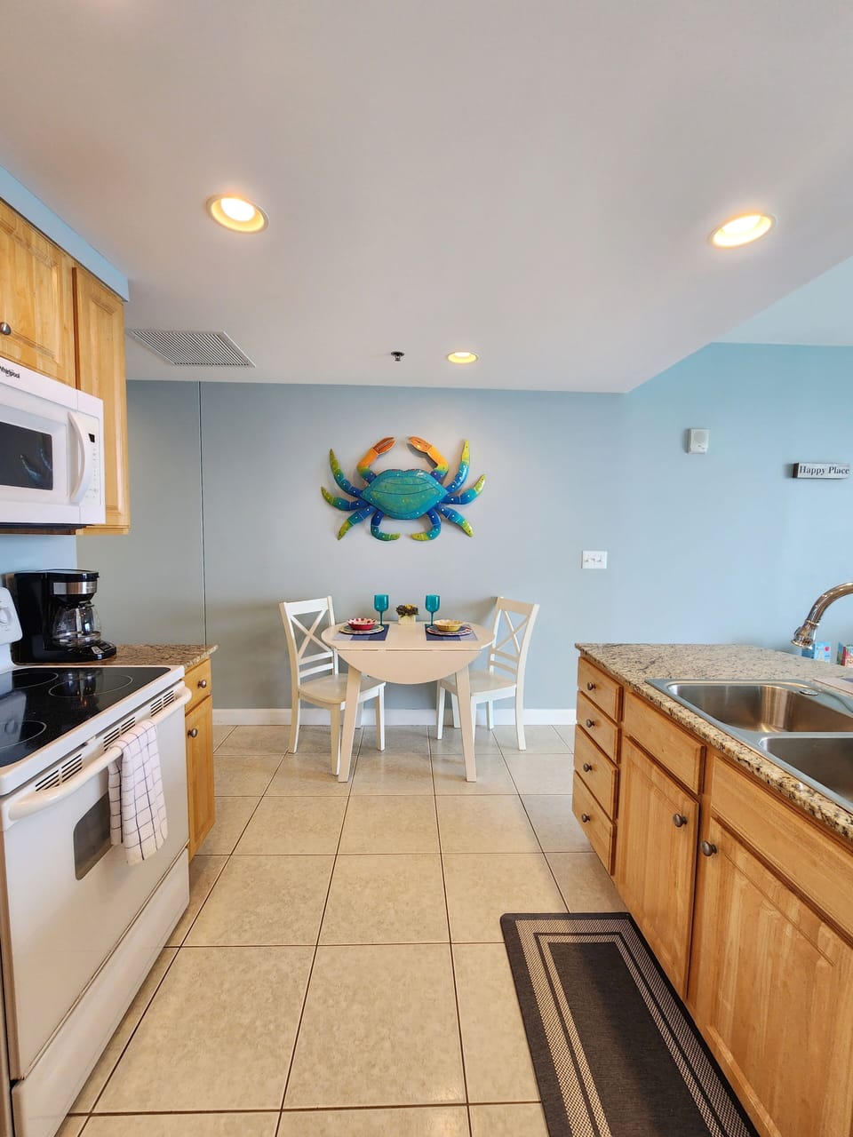 Kitchen with full-size appliances and granite countertops 