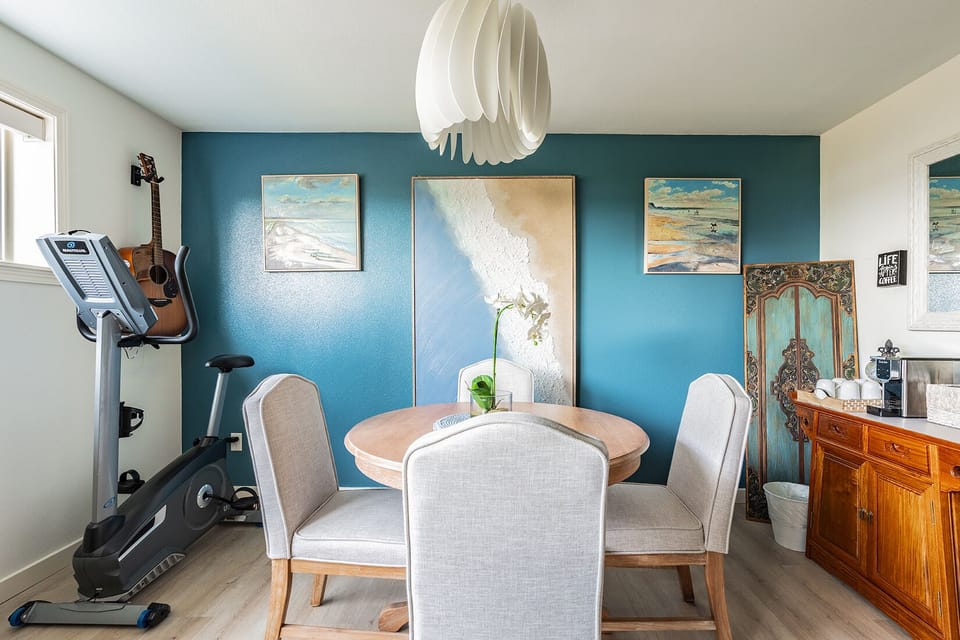 Dining space with planty lights and nice decor