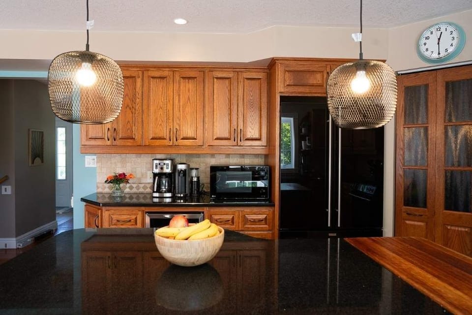 Kitchen - coffee station, pantry and big fridge
