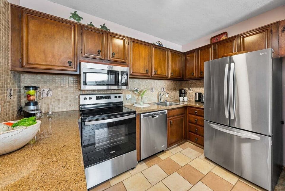 Ample counter space and updated appliances for convenience