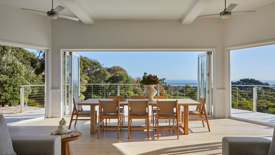 Formal dining in the living room 