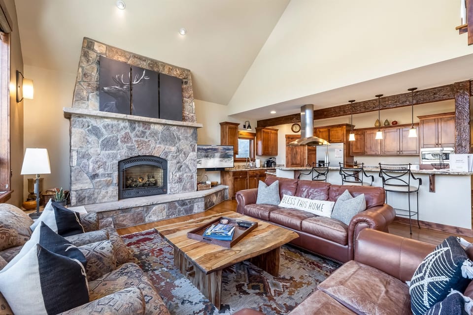 Gas fireplace in main living area