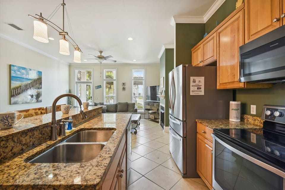 1st Floor Full Size Kitchen with Bar Seating