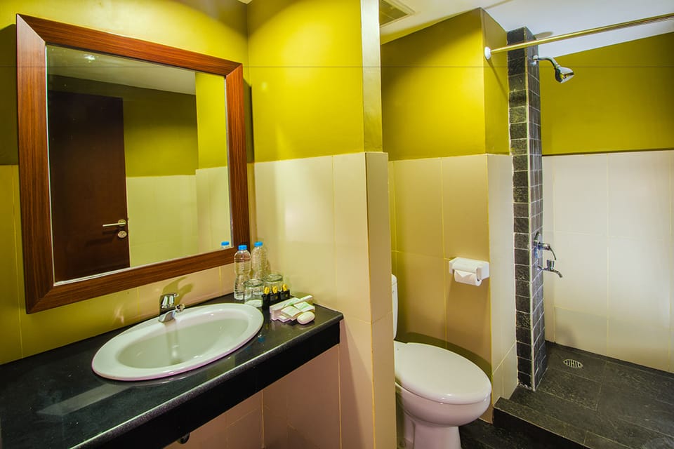 Executive Room, 1 King Bed | Bathroom | Shower, free toiletries, hair dryer, slippers
