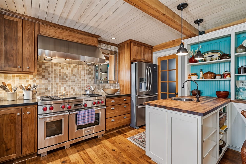 Indoors, Kitchen, Hardwood, Appliance, Refrigerator