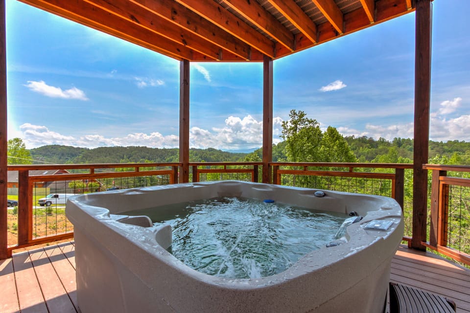 The 7-person hot tub will be a hit with your family.