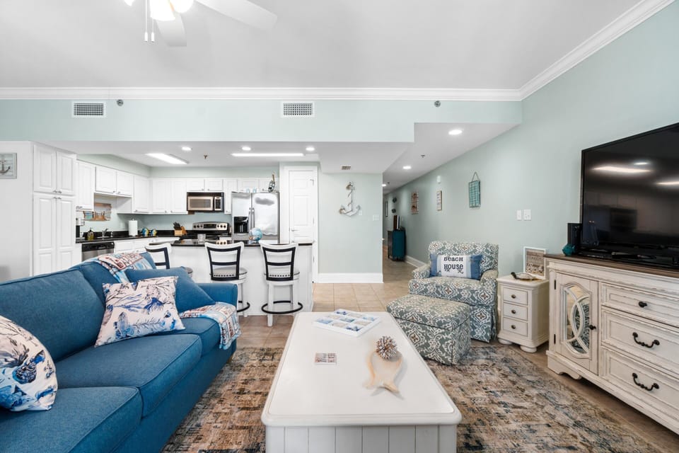 Sink into your coastal haven where ocean-inspired décor meets modern comfort in this open-concept retreat.