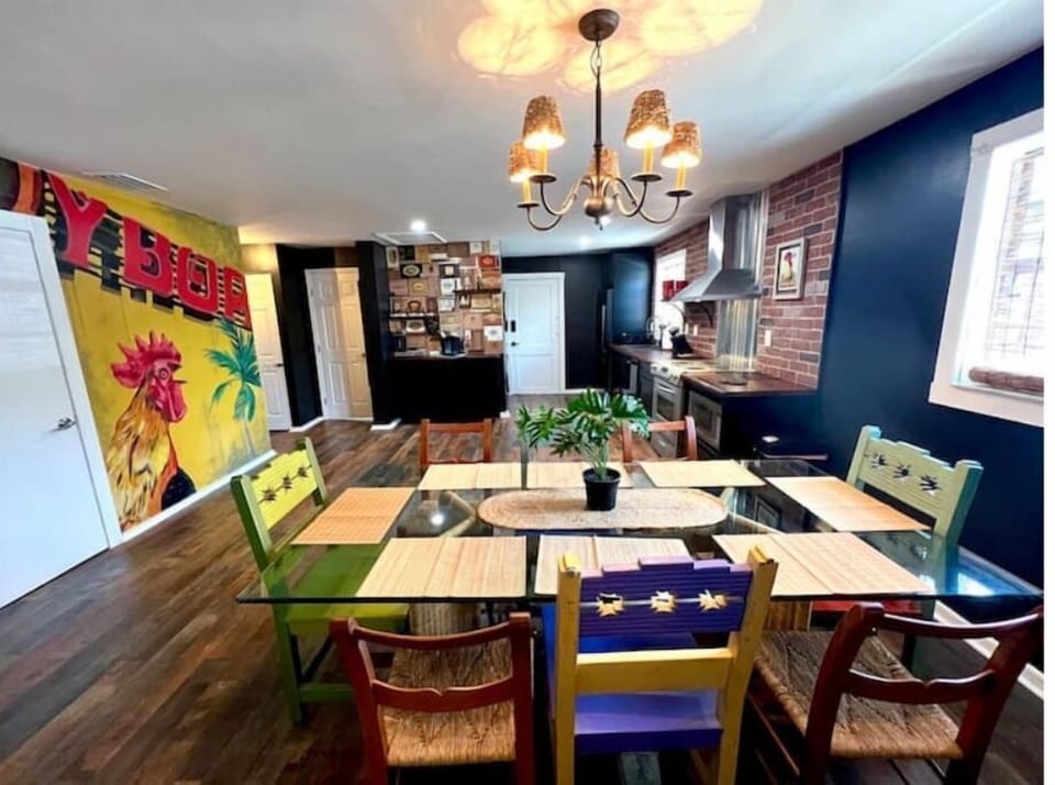 Dining area seats 8