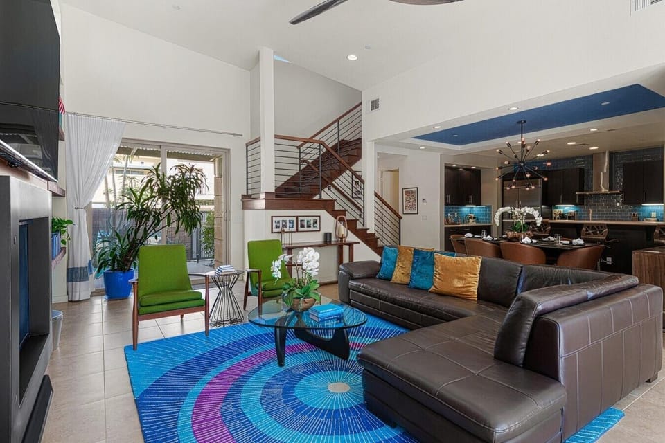 Living Room Is Adjacent To Dining Room And Kitchen
