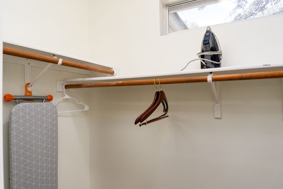 Spacious master closets.