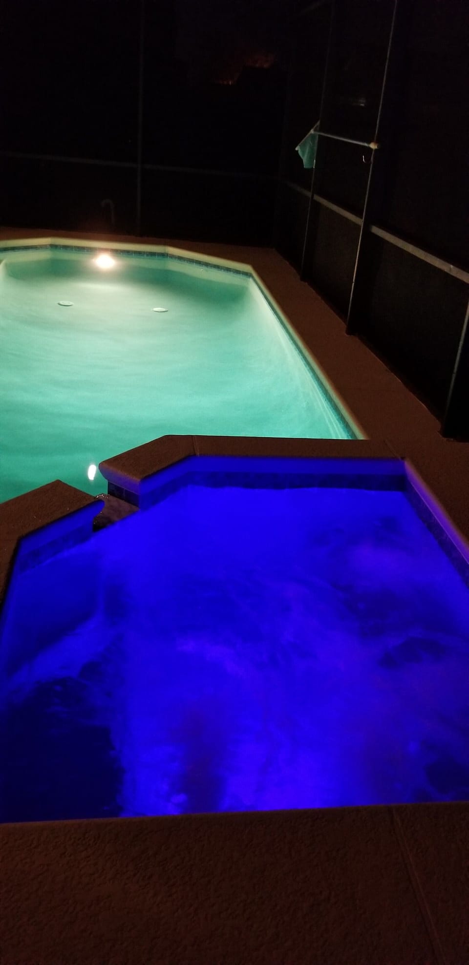 Color changing spa light....what fun!  Is blue your favorite color?