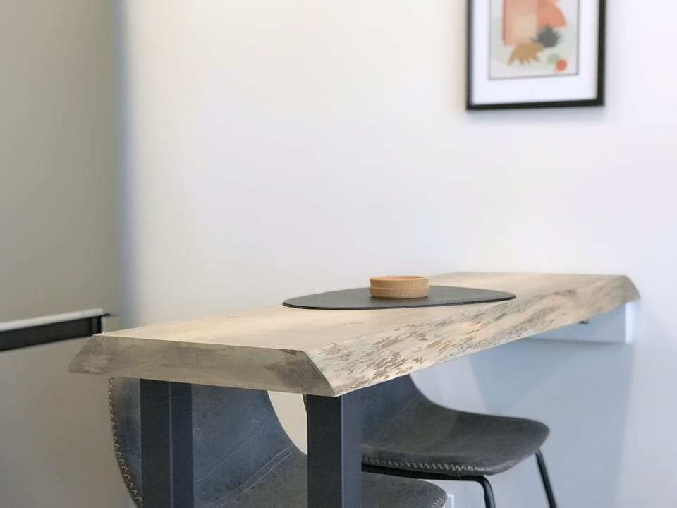 Counter-height dining table with seating for 2