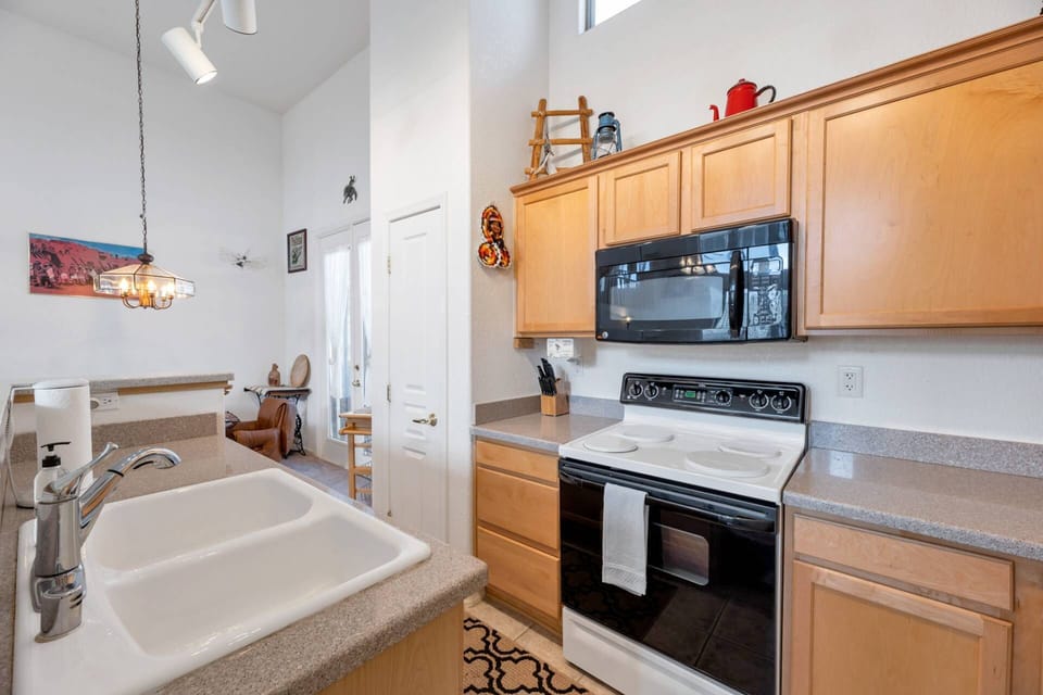 Kitchen has what you need to stay in and prepare your meals
