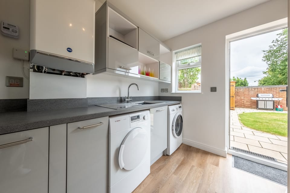 Ground floor: The utility room takes you into the garden