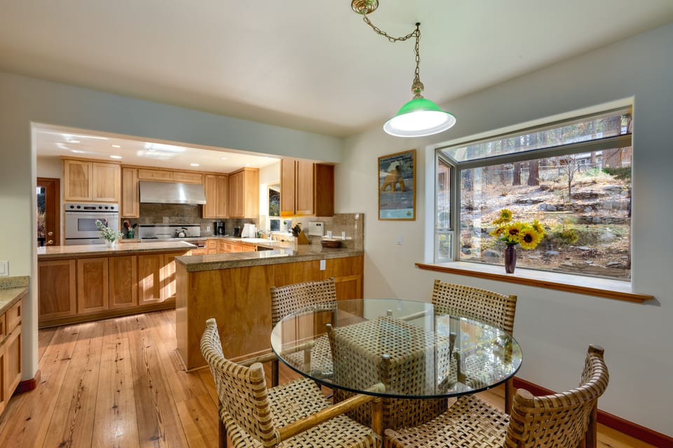 Elegant dining space with seating for the whole group.