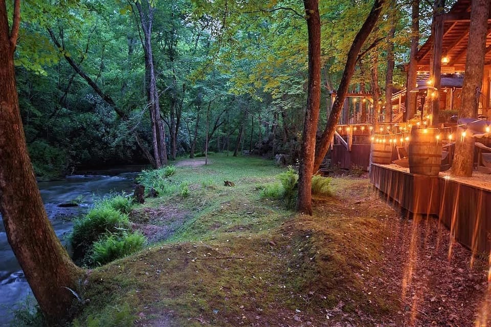 OUTDOOR LIVING AREA AT DUSK
