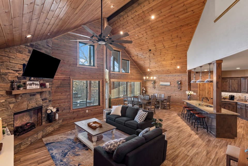 Huge open living room and dining room for the whole family!