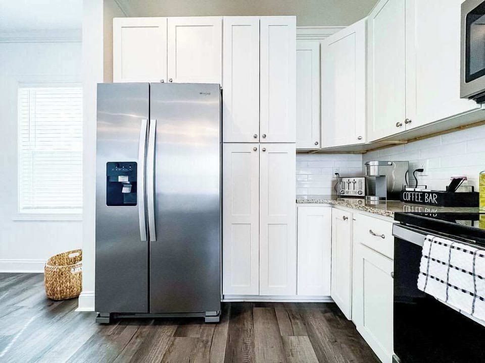 Updated kitchen with stainless steel appliances