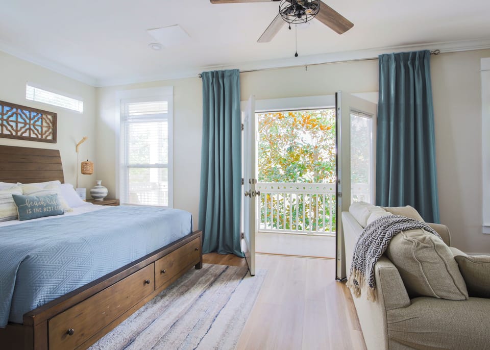 Three king size bedrooms, including two with access to upstairs balconies!