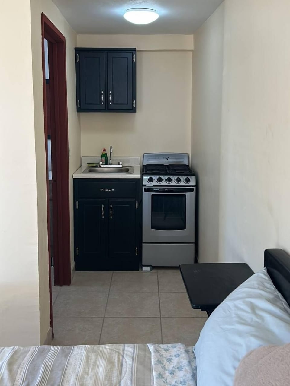 Fully equipped kitchen with gas cooker & oven at Rancho Percebu, San Felipe Baja California MX. Cook fresh Baja seafood & local flavors right in your vacation rental!