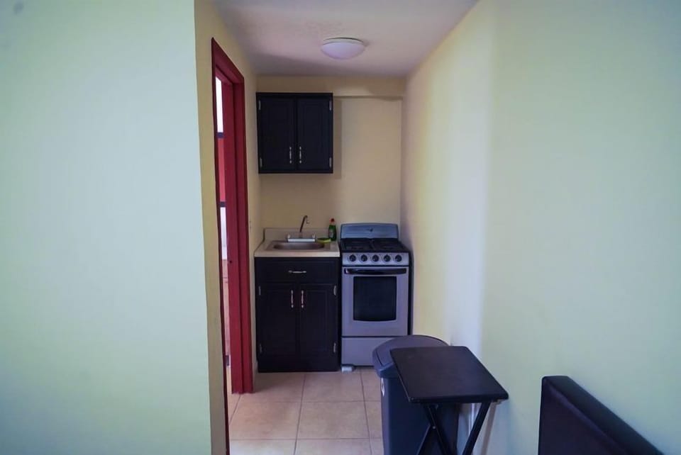 Convenient mini kitchen with cooker at Rancho Percebu, San Felipe. Cook up fresh Baja flavors & local Sea of Cortez catch right in your vacation rental!