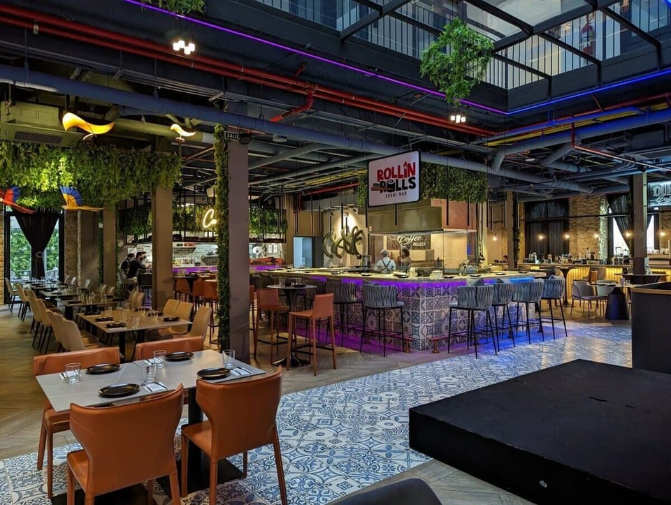 Food hall in the building