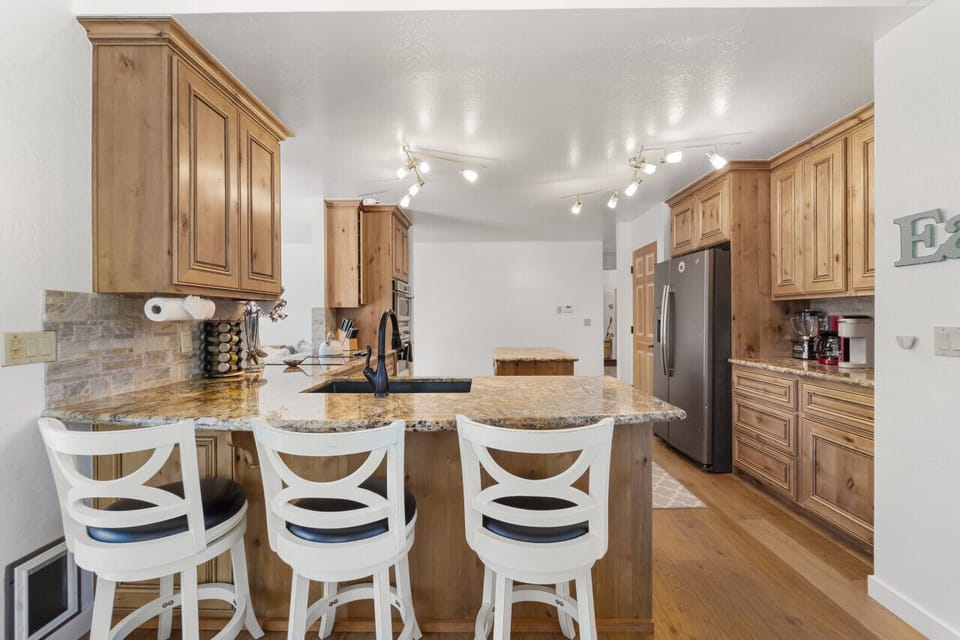 Barstool seating in the kitchen