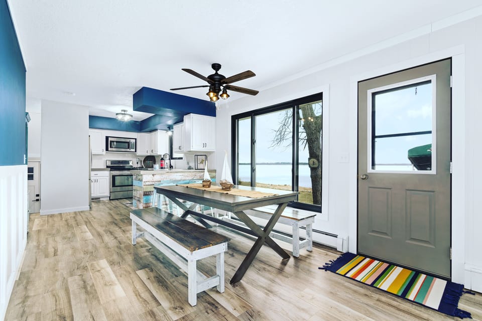 Dining room with lake views