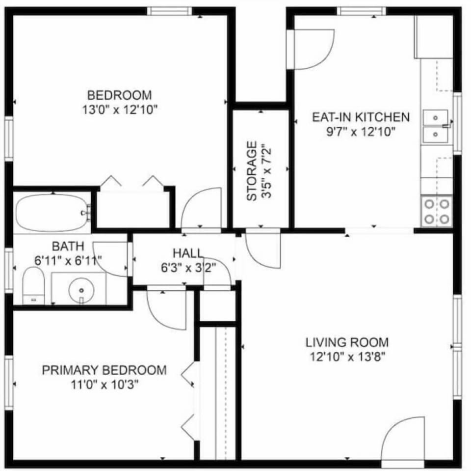 Nice flowing floor plan with adequate space for at least 4 people