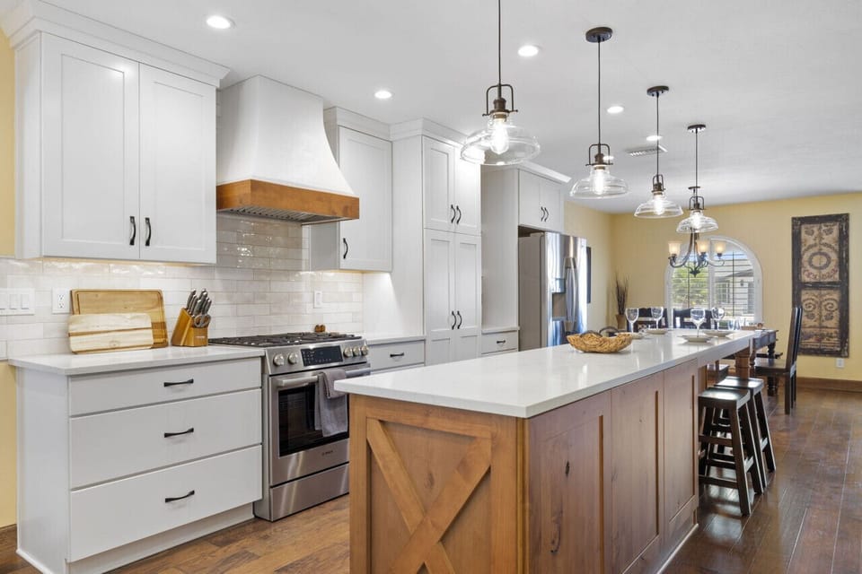 Completely renovated kitchen featuring stainless steal appliances and large island!