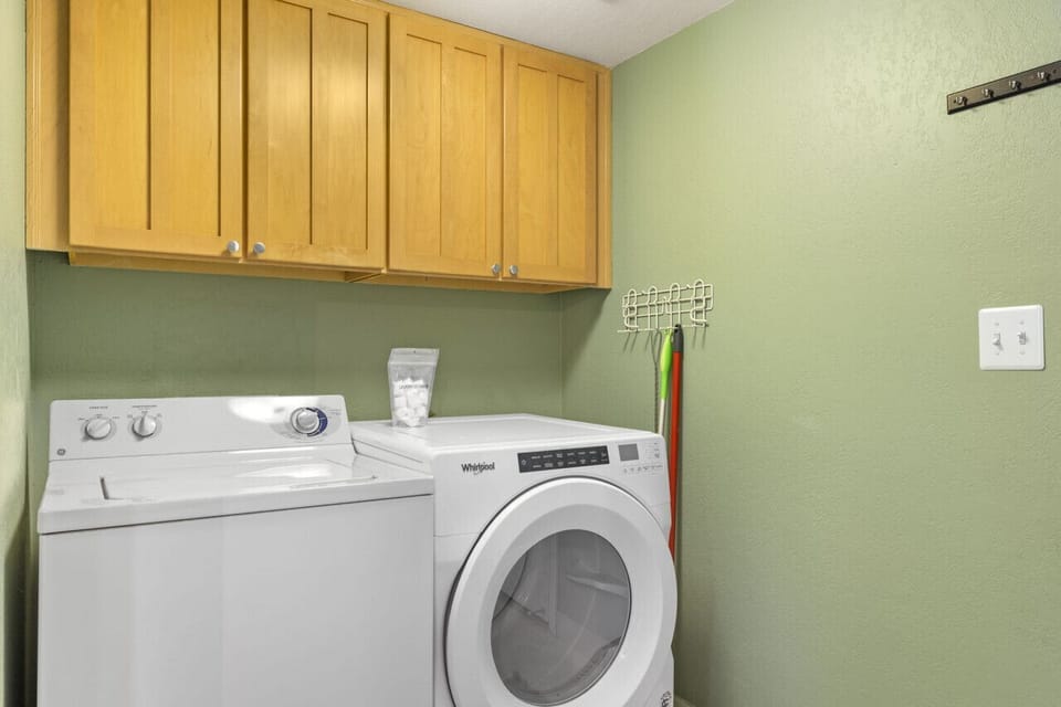 Laundry room onsite and detergent pods are provided!