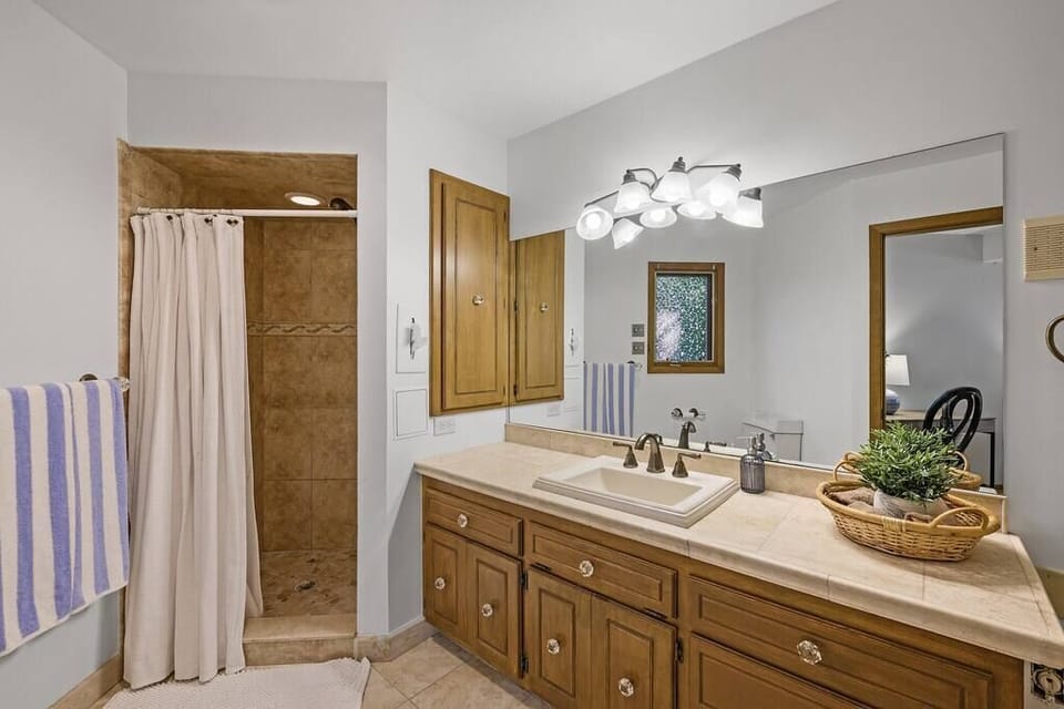 Master bathroom offers a shower & tub.