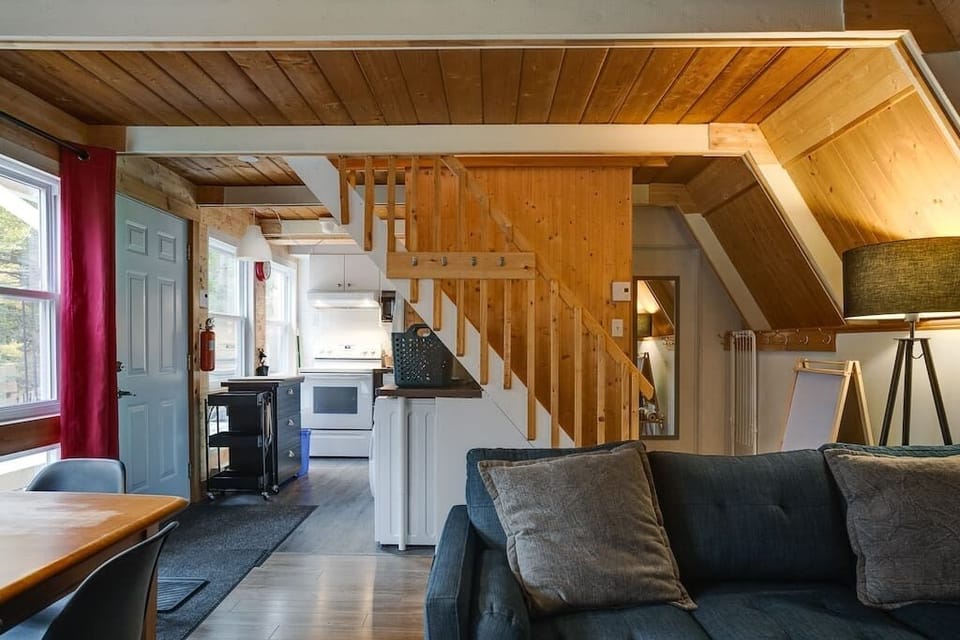 Stairs and kitchen
