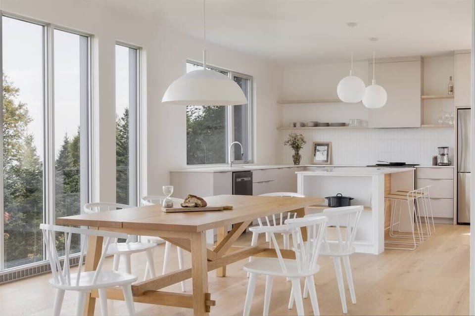 Dining room and kitchen