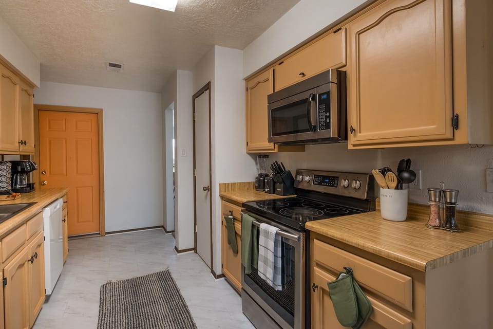 equipped with a convection oven, and refrigerator.