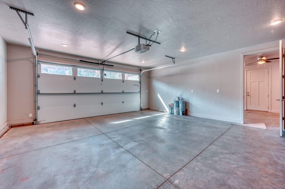 Park with peace of mind in the two-car garage.