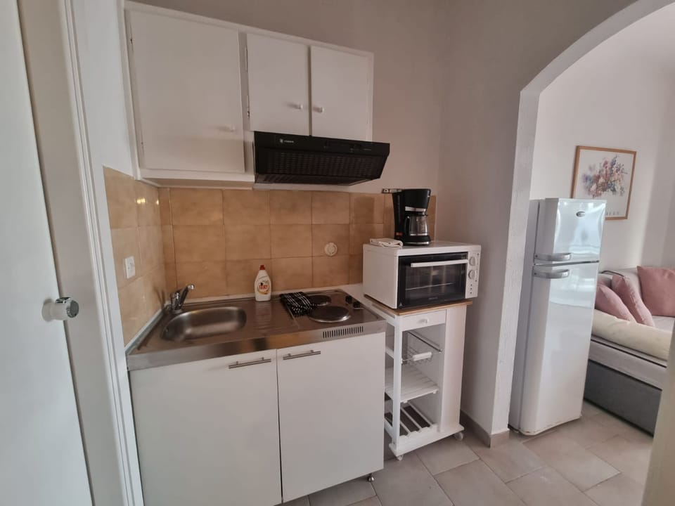 Apartment | Private kitchen | Fridge, microwave, oven, stovetop