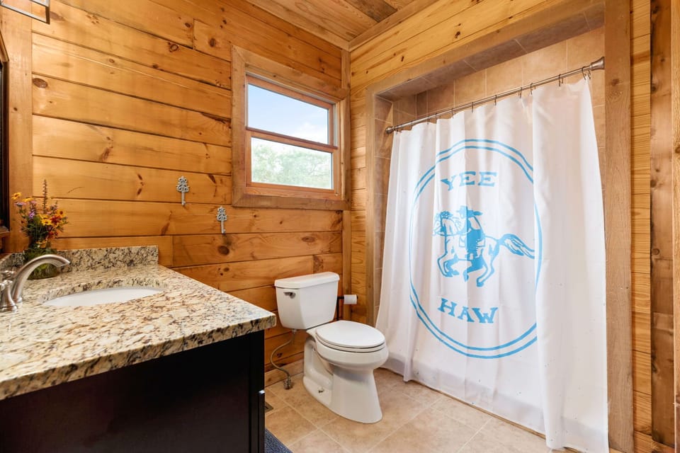 Primary ensuite bath with large stand up shower
