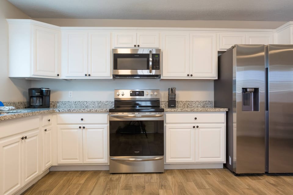 Large open fully stocked kitchen