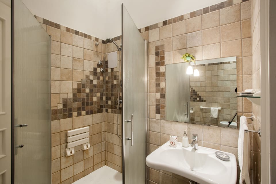 Superior Double Room | Bathroom | Shower, free toiletries, hair dryer, slippers