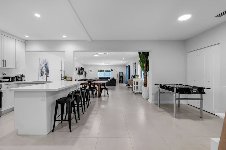 Bar/chat area with foosball table