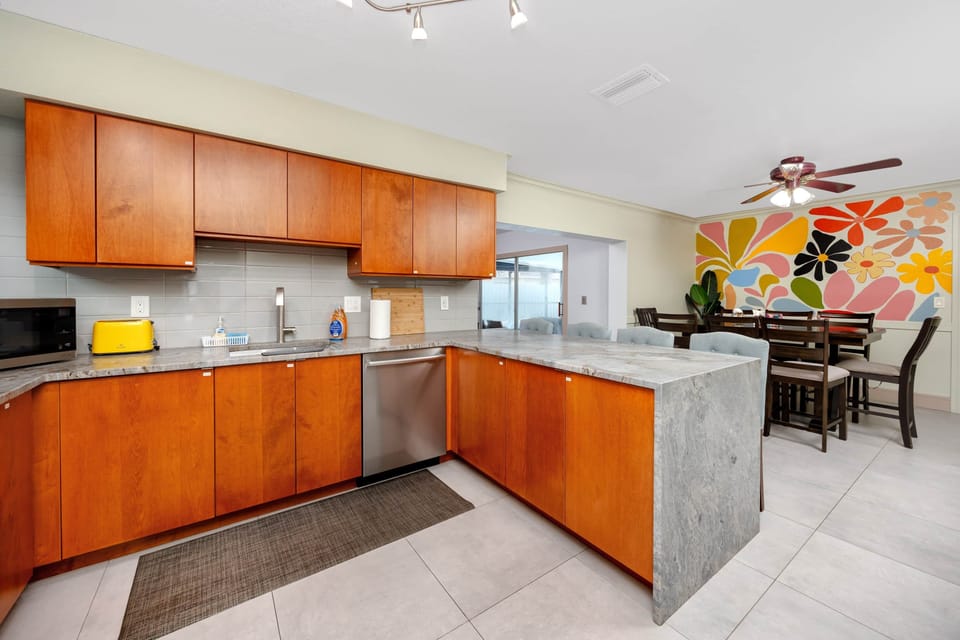open layout kitchen and dining room